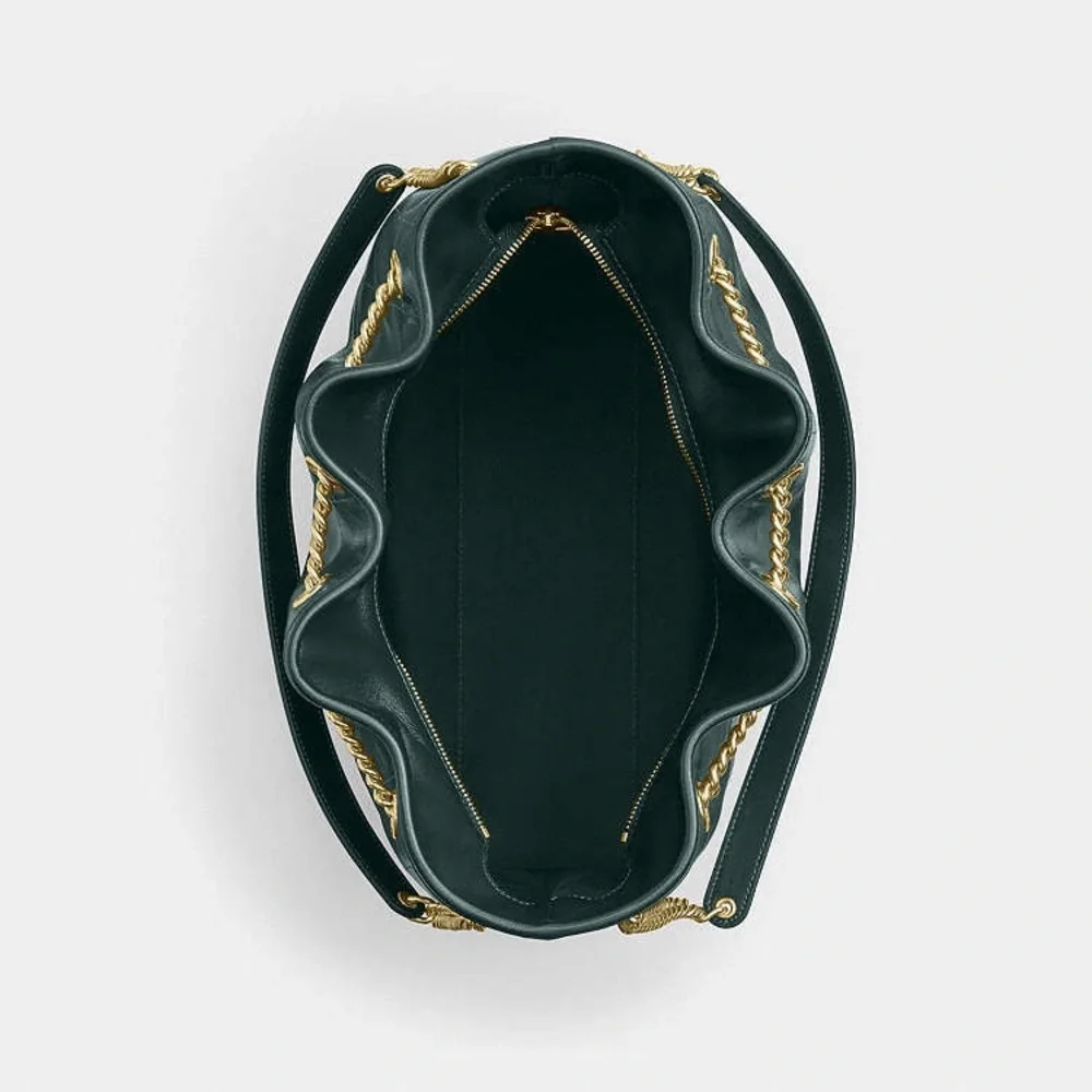 NWT Coach Evelyn‎ Leather Large Shoulder Bag With Quilting - Picture 4 of 8